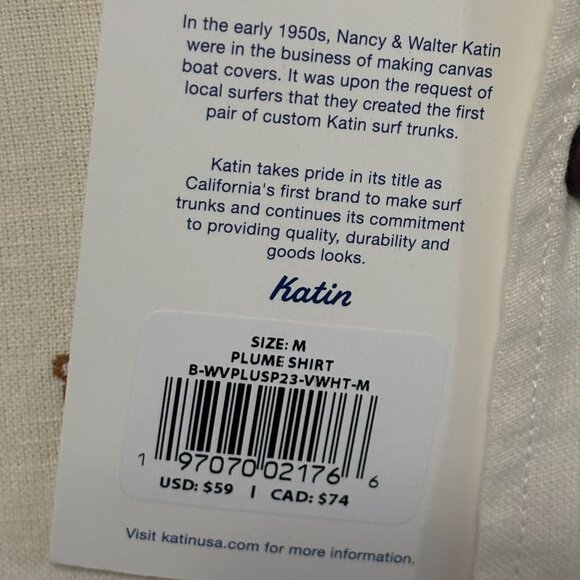 Boys Katin Cream Floral Patterned Button Down Shirt.  Size 10-12 - Picture 7 of 8